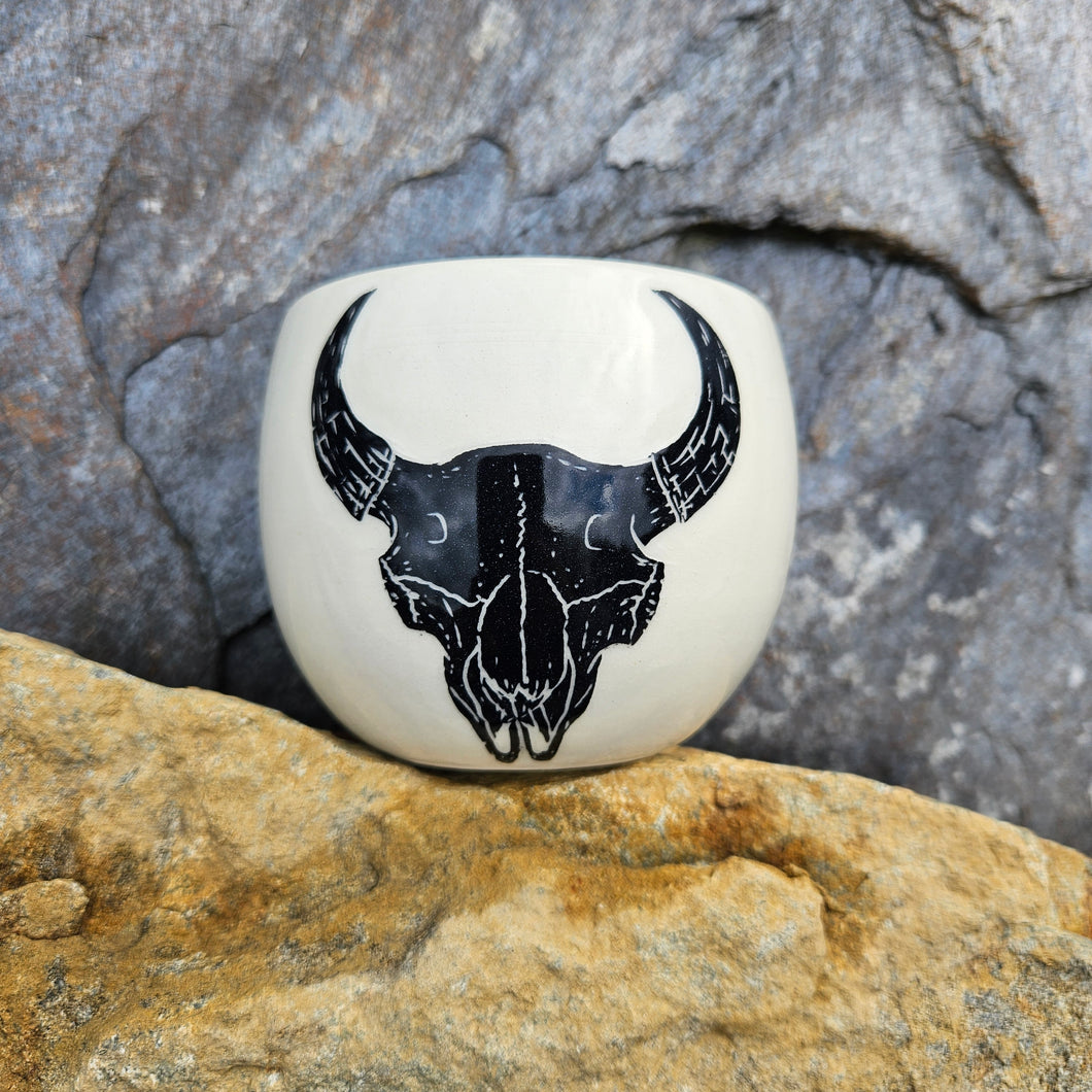 Bison skull cup, medium