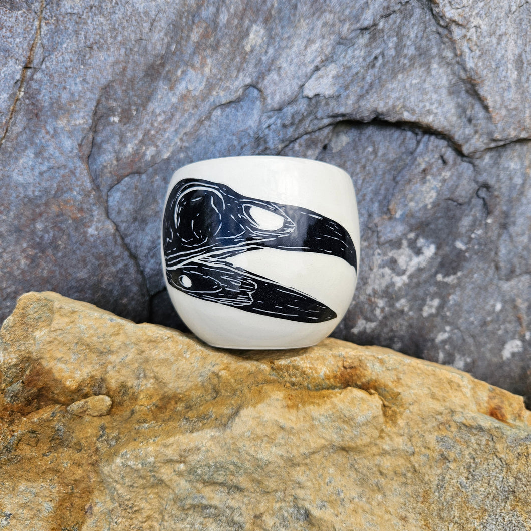 Raven skull cup, medium